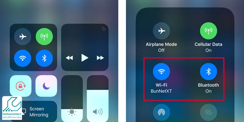مراحل خاموش کردن وای فای و بلوتوث در iOS 11