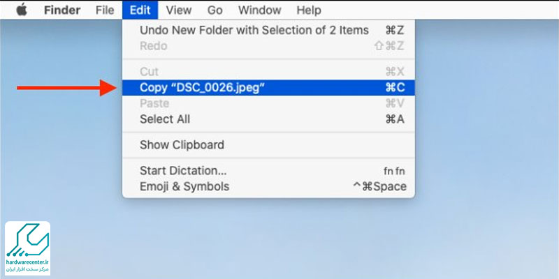 کپی پیست کردن در مک بوک